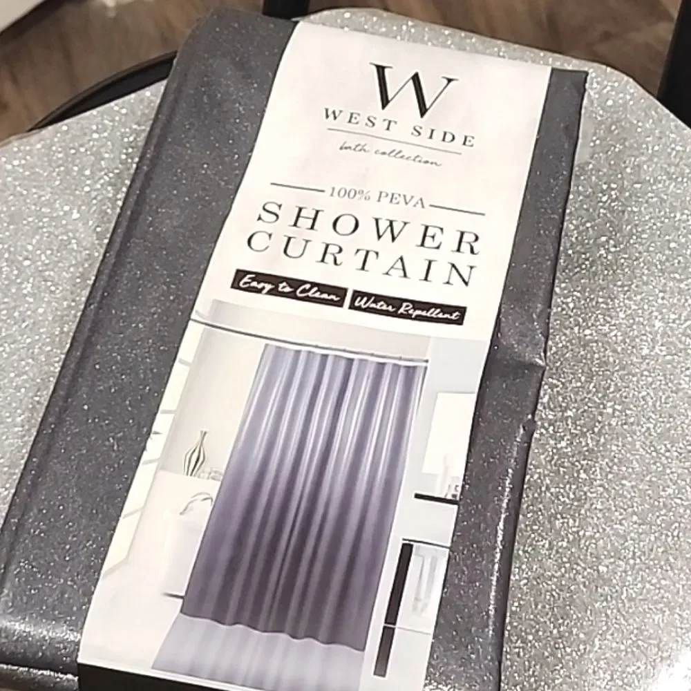 West Side Bath Collection Shimmer Glitter PEVA Shower Curtain